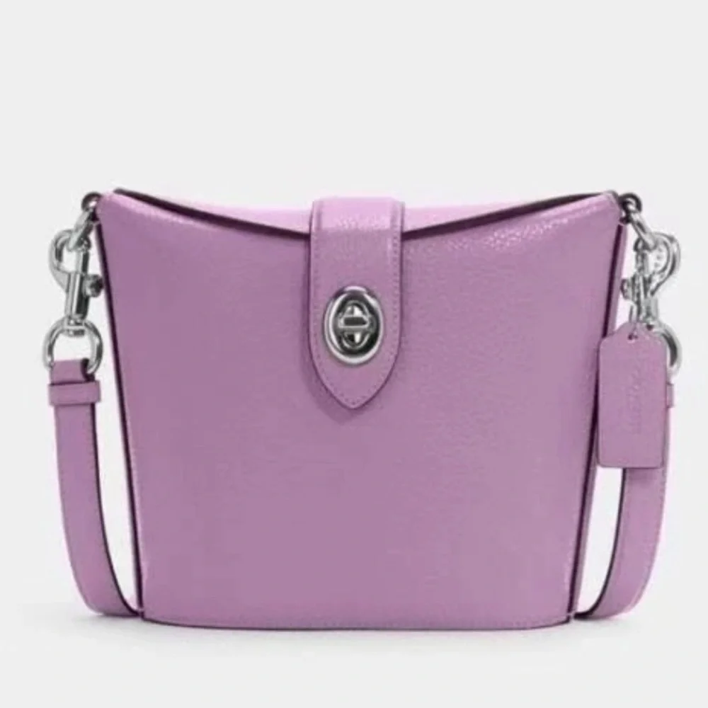 RARE Coach Addie Lavender Leather Crossbody Bag small - Picture 1 of 15